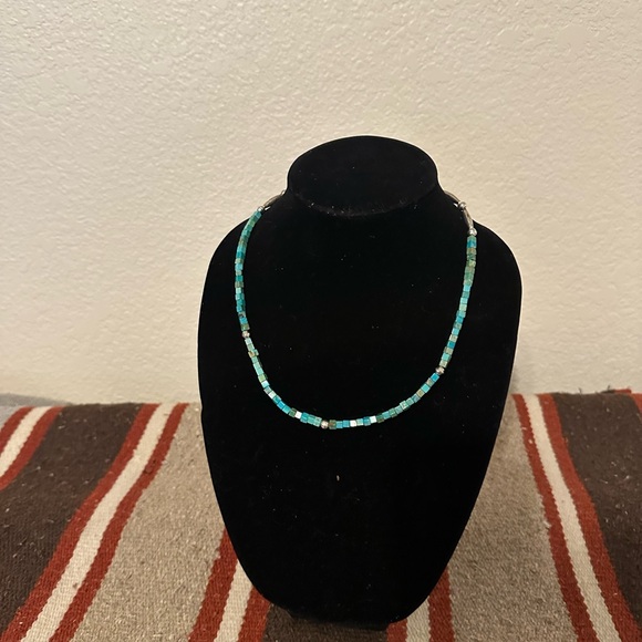 Hand Crafted Jewelry - Hand Crafted Turquoise and Sterling Silver Necklace by Unique Earth